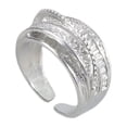 thumbnail image 1 of Geometric Cubic Zirconia Ring Stackable Anniversary Jewelry Stylish Wedding Band, 1 of 11