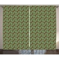 thumbnail image 1 of Ambesonne Geometric Curtains 2 Panel Set, Crisscrossing Waves, 108" x 108", Fern Green Reseda, 1 of 3
