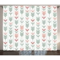thumbnail image 1 of Ambesonne Geometry Curtains 2 Panel Set, Abstract Chevron Arrow, 108" x 90", Pale Blue and Pink, 1 of 3