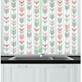 thumbnail image 1 of Geometric Curtains 2 Panels Set, Abstract Design with Chevron Triangles and Stripes Dots Modern Image, Window Drapes for Living Room Bedroom, 55W X 39L Inches, Pale Blue and Pink, by Ambesonne, 1 of 3