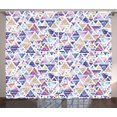 thumbnail image 1 of Ambesonne Geometric Curtains 2 Panel Set, Triangular Space Art, 108" x 108", Multicolor, 1 of 3