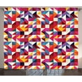 thumbnail image 1 of Ambesonne Geometric Curtains 2 Panel Set, Bauhaus Style Pattern, 108" x 63", Multicolor, 1 of 3