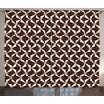 thumbnail image 1 of Ambesonne Geometric Curtains 2 Panel Set, Contrast Color Triangles, 108" x 96", Seal Brown and Cream, 1 of 3