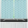 thumbnail image 1 of Geometric Curtains 2 Panels Set, Continuous Nested Squares Design Pattern with Retro Influences, Window Drapes for Living Room Bedroom, 55"W X 39"L,Seafoam Dark Sky Blue White, by Ambesonne, 1 of 2