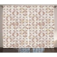 thumbnail image 1 of Geometric Curtains 2 Panels Set, Continuous Pattern with Puzzle-Like Geometric Figures Scroll-Like Volute Ornament, Window Drapes for Living Room Bedroom, 108W X 96L Inches, Multicolor, by Ambesonne, 1 of 3