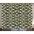 thumbnail image 1 of Ambesonne Geometric Curtains 2 Panel Set, Wavy Vertical Tiles, 108" x 90", Charcoal Grey Yellow, 1 of 3