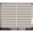 thumbnail image 1 of Geometric Curtains 2 Panels Set, Fish Scale Inspired Monochrome Wavy Rows in Repetition Abstract Pattern, Window Drapes for Living Room Bedroom, 108W X 63L Inches, Taupe and Eggshell, by Ambesonne, 1 of 3