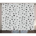 thumbnail image 1 of Ambesonne Geometric Curtains 2 Panel Set, Overlapping Spirals, 108" x 63", Black White and Grey, 1 of 3