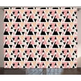 thumbnail image 1 of Ambesonne Geometric Curtains 2 Panel Set, Modern Doodle Art, 108" x 96", Peach Coral Black, 1 of 3