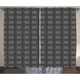 thumbnail image 1 of Ambesonne Geometric Curtains 2 Panel Set, Trapped Quadrangular, 108" x 84", Black Grey and White, 1 of 3