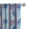thumbnail image 1 of Geometric Curtains 2 Panels Set, Pastel Abstract Shapes and Shapes Hibiscus Blooms Memphis Art, Window Drapes for Living Room Bedroom, 56"W X 84"L, Sky Blue Pale Pink, by Ambesonne, 1 of 5