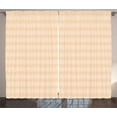 thumbnail image 1 of Geometric Curtains 2 Panels Set, Pattern of Continuous Horizontal Zigzag Figures Abstract Geometric Print, Window Drapes for Living Room Bedroom, 108W X 90L Inches, Champagne White, by Ambesonne, 1 of 3