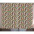 thumbnail image 1 of Ambesonne Geometric Curtains 2 Panel Set, Colorful Squares Grid, 108" x 63", Multicolor, 1 of 3