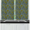 thumbnail image 1 of Geometric Curtains 2 Panels Set, Repeating Dots in Circular Movement on Yellow Spot Background, Window Drapes for Living Room Bedroom, 55W X 39L Inches, Pale Blue Yellow and Black, by Ambesonne, 1 of 2