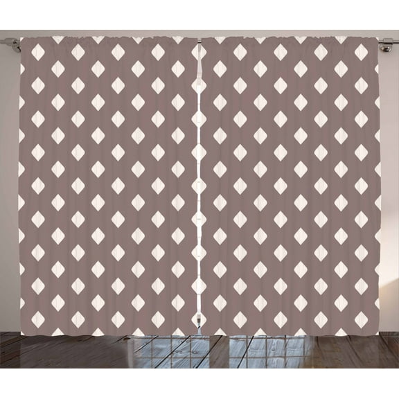 Ambesonne Geometric Curtains 2 Panel Set, Nomadic Exotism, 108" x 84", Mauve Taupe Off White