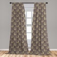 thumbnail image 1 of Geometric Curtains 2 Panels Set, Retro Inspired Pattern with Big and Little Order Dots in Squares, Window Drapes for Living Room Bedroom, 56"W X 63"L, Multicolor, by Ambesonne, 1 of 5
