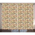 thumbnail image 1 of Geometric Curtains 2 Panels Set, Rhombuses Square Tiles and Circles Colorful Abstract Circular Bullseye Pattern, Window Drapes for Living Room Bedroom, 108W X 108L Inches, Multicolor, by Ambesonne, 1 of 3