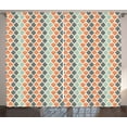 thumbnail image 1 of Ambesonne Geometric Curtains 2 Panel Set, Rhombs with Lines, 108" x 90", Grey Almond Green, 1 of 3