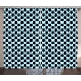 thumbnail image 1 of Ambesonne Geometric Curtains 2 Panel Set, Surreal Leaf Pattern, 108" x 84", Slate Blue Black, 1 of 3