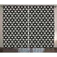 thumbnail image 1 of Ambesonne Geometric Curtains 2 Panel Set, Big Small Hexagon Forms, 108" x 84", Black and Beige, 1 of 3