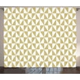 thumbnail image 1 of Geometric Curtains 2 Panels Set, Symmetrically Aligned Triangular Shapes Forming Rectangular Diamond Figures, Window Drapes for Living Room Bedroom, 108W X 90L Inches, Camel and White, by Ambesonne, 1 of 3