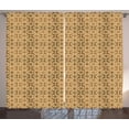 thumbnail image 1 of Ambesonne Geometric Curtains 2 Panel Set, Circles Radial Lines, 108" x 63", Caramel and Beige, 1 of 2