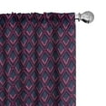 thumbnail image 1 of Geometric Curtains 2 Panels Set, Vibrant Digital Featured Diamond Symmetric Hexagon Contemporary Print, Window Drapes for Living Room Bedroom, 56"W X 95"L, Pink Plum Dark Blue, by Ambesonne, 1 of 5