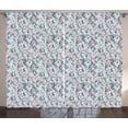 thumbnail image 1 of Ambesonne Geometric Curtains 2 Panel Set, Modern Circular Maze, 108" x 84", Pale Blue Charcoal Grey, 1 of 3
