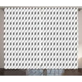 thumbnail image 1 of Ambesonne Geometric Curtains 2 Panel Set, Zigzag Herringbone, 108" x 90", Black White, 1 of 3