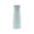 thumbnail image 1 of Geometric Cutout Imitation Rattan Woven Plastic Vase, Decorative Container for Dry and Fresh Flower Arrangements, Modern Home and Office Decor for Balcony Desk and Hotel, 1 of 6