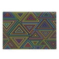 thumbnail image 1 of Geometric Cutting Board, Modern Design in Rainbow Colors Triangles Retro 80s Like Pattern Image Art, Decorative Tempered Glass Cutting and Serving Board, Large Size, Multicolor, by Ambesonne, 1 of 1