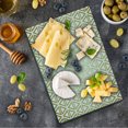 thumbnail image 1 of Geometric Cutting Board, Modern and Futuristic Style of Repeating Triangular Ornaments, Decorative Tempered Glass Cutting and Serving Board, Small Size, Pale Camel White, by Ambesonne, 1 of 5