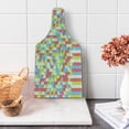 thumbnail image 1 of Geometric Cutting Board, Psychedelic Backdrop with Fractal Gradient Dimensional Abstract Motif, Tempered Glass Cutting and Serving Board, Wine Bottle Shape, Dried Rose Apple Green, by Ambesonne, 1 of 5