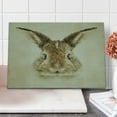 thumbnail image 1 of Geometric Cutting Board, Rabbit Portrait Digital Geometrical Dots Points Vintage Color Bunny Face, Decorative Tempered Glass Cutting and Serving Board, Large Size, Pale Brown, by Ambesonne, 1 of 5