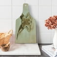 thumbnail image 1 of Geometric Cutting Board, Rabbit Portrait Digital Geometrical Dots Points Vintage Color Bunny Face, Decorative Tempered Glass Cutting and Serving Board, Wine Bottle Shape, Pale Brown, by Ambesonne, 1 of 1