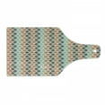 thumbnail image 1 of Geometric Cutting Board, Square Shapes with Lines Rhombus Geometric Design Elements, Decorative Tempered Glass Cutting and Serving Board, Wine Bottle Shape, Grey Almond Green, by Ambesonne, 1 of 1