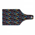thumbnail image 1 of Geometric Cutting Board, Stripped 3 Dimensional Cube Pattern Vibrant Color Palette Eighties Design, Decorative Tempered Glass Cutting and Serving Board, Wine Bottle Shape, Multicolor, by Ambesonne, 1 of 1