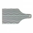 thumbnail image 1 of Geometric Cutting Board, Wavy Horizontal Stripes Ocean Pattern Abstract Inspirations Sea Effect, Tempered Glass Cutting and Serving Board, Wine Bottle Shape, Warm Taupe Pink Cream, by Ambesonne, 1 of 1