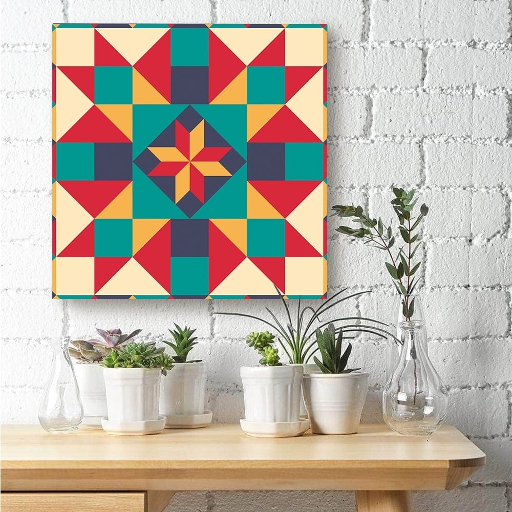 Geometric Deco Design-14"x14" Canvas Artwork 14 x 14
