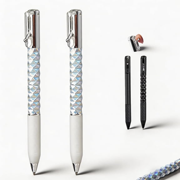Geometric Decompression Pen,0.01in Retractable Metal Shape Shifting Switch Pens for Stress Relief,Studying & Office Work