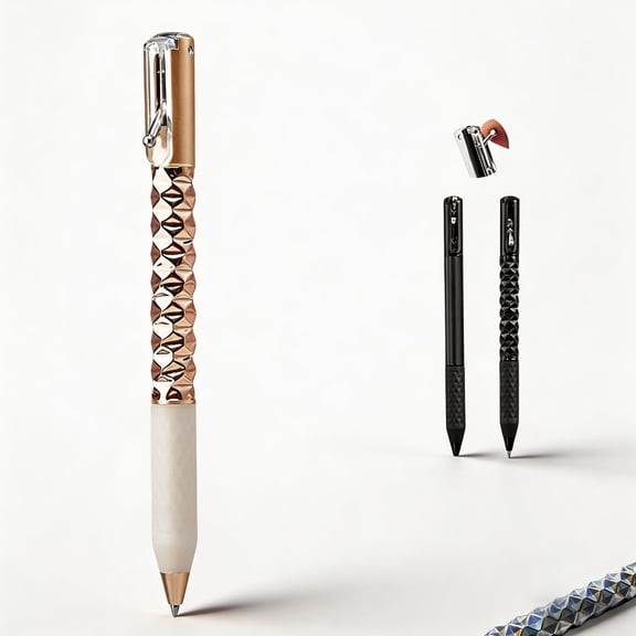 Geometric Decompression Pen,0.01in Retractable Metal Shape Shifting Switch Pens for Stress Relief,Studying & Office Work