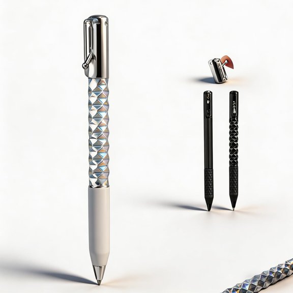 Geometric Decompression Pen,0.01in Retractable Metal Shape Shifting Switch Pens for Stress Relief,Studying & Office Work