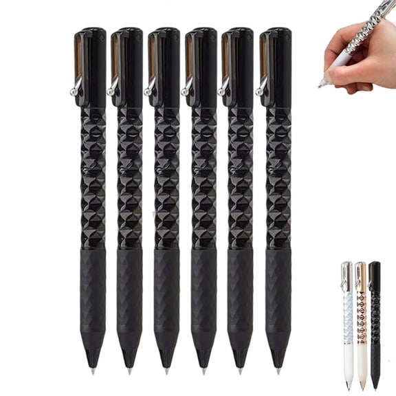 Geometric Decompression Pen, Funny Geometric Metal Crinkle Pen, Geometrics Metal Crinkle Pens, 0.5mm Retractable Metals Shape Shifting Switch Pens for Writing and Drawing