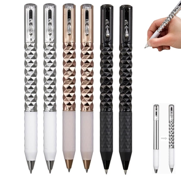 Geometric Decompression Pen,Geometrics Metal Crinkle Pens Fidget, 0.5mm Retractable Metals Shape Shifting Switch Pens for Writing and Drawing