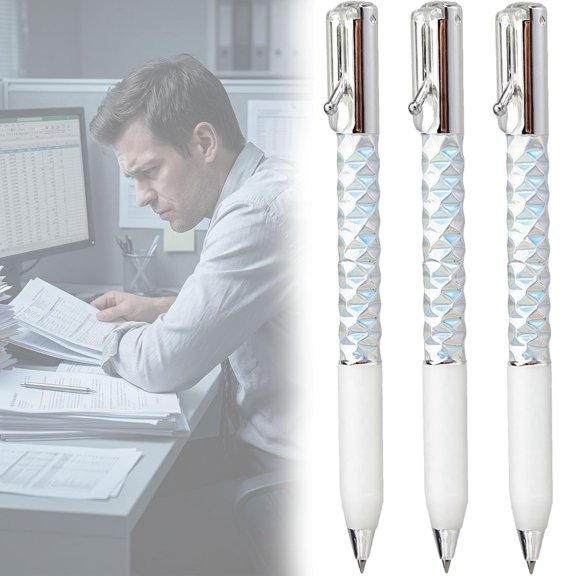 Geometric Decompression Pen, Press To Transform, Geometric Crinkle Pen, Durable Construction, Easy To Carry, Smooth Ink Flow For Both Home And Office