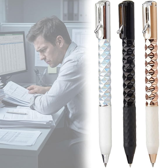 Geometric Decompression Pen, Press To Transform, Geometric Crinkle Pen, Durable Construction, Easy To Carry, Smooth Ink Flow For Both Home And Office
