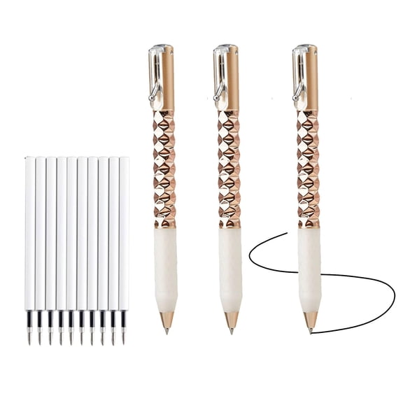 Geometric Decompression Pen — Press to Transform, Crinkle Pens Funny Pens for Adults,Metallic Geometric Morphing Ballpoint Pen, Metal Shape Shifting Switch Pen, with 10 Refills