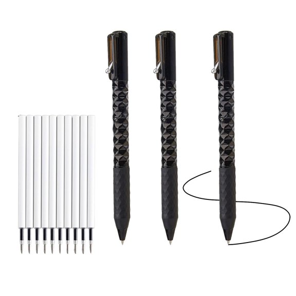 Geometric Decompression Pen — Press to Transform, Crinkle Pens Funny Pens for Adults,Metallic Geometric Morphing Ballpoint Pen, Metal Shape Shifting Switch Pen, with 10 Refills