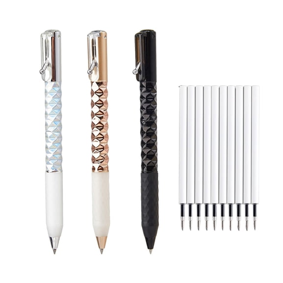 Geometric Decompression Pen — Press to Transform, Geometric Metal Crinkle Pens