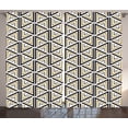 thumbnail image 1 of Ambesonne Modern Curtains 2 Panel Set, Triangle Shaped Lines, 108" x 84", Mustard and Black, 1 of 3
